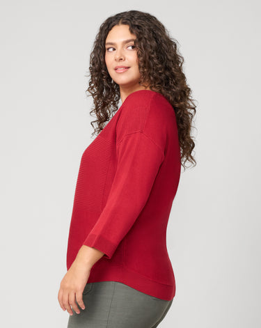 Rib Stitch Detail Midweight Sweater