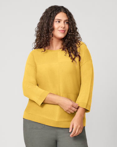 Rib Stitch Detail Midweight Sweater