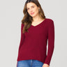 V-Neck Rib Tunic Sweater