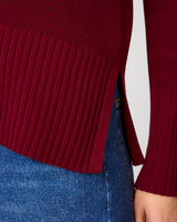 V-Neck Rib Tunic Sweater