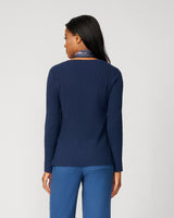 V-Neck Rib Tunic Sweater