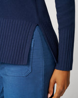 V-Neck Rib Tunic Sweater