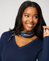 V-Neck Rib Tunic Sweater