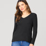 V-Neck Rib Tunic Sweater