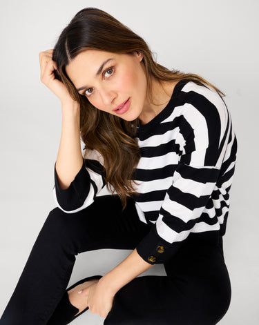 Stripe Drop Shoulder Sweater