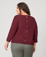 Button Back Rib Knit Sweater