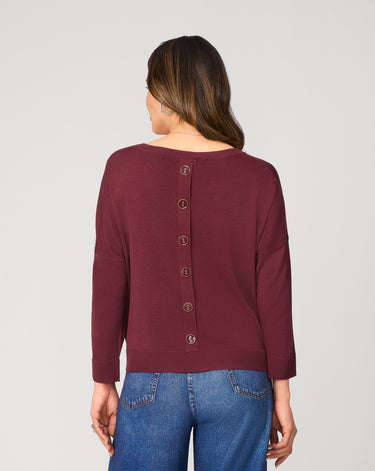 Button Back Rib Knit Sweater