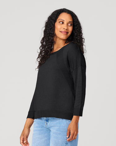 Button Back Rib Knit Sweater