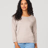 Button Back Rib Knit Sweater Mink Heather