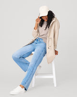 Button Back Rib Knit Sweater