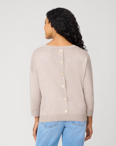 Button Back Rib Knit Sweater