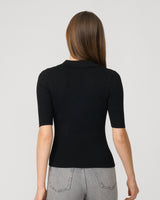 Ribbed Polo Half Sleeve Sweater