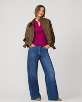 Ribbed Polo Half Sleeve Sweater