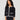 Contrast Trim Crewneck Cardigan Jet Black & Snow White