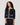 Contrast Trim Crewneck Cardigan Jet Black & Snow White