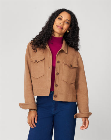 Ribbed Mockneck Cap Sleeve Sweater