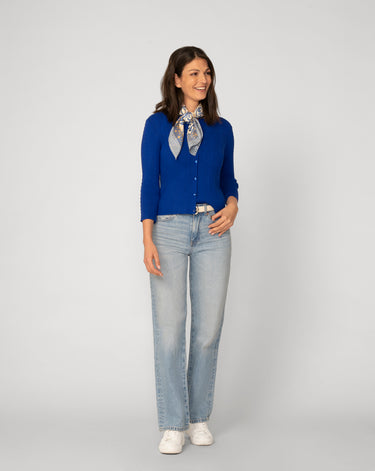 Textured Rib Crewneck Cardigan