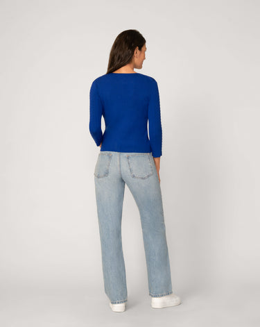 Textured Rib Crewneck Cardigan