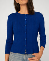 Textured Rib Crewneck Cardigan