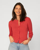 Textured Rib Crewneck Cardigan