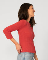 Textured Rib Crewneck Cardigan