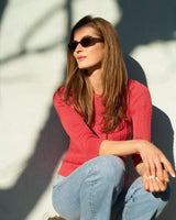 Textured Rib Crewneck Cardigan