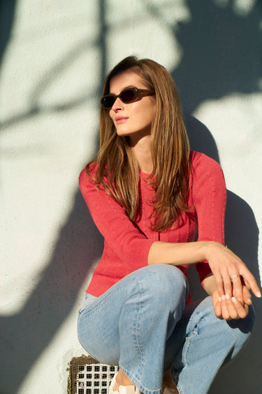 Textured Rib Crewneck Cardigan