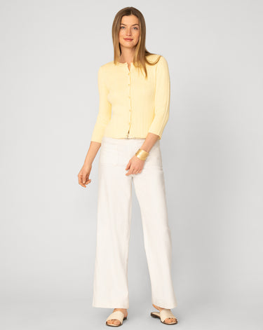 Textured Rib Crewneck Cardigan