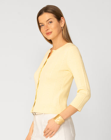 Textured Rib Crewneck Cardigan