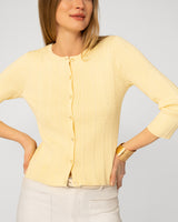 Textured Rib Crewneck Cardigan