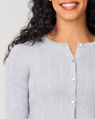 Textured Rib Crewneck Cardigan