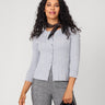 Textured Rib Crewneck Cardigan Heather Gray