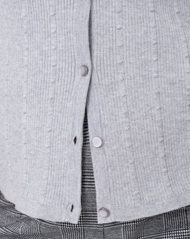 Textured Rib Crewneck Cardigan