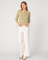 Textured Rib Crewneck Cardigan