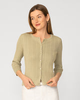 Textured Rib Crewneck Cardigan