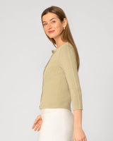 Textured Rib Crewneck Cardigan