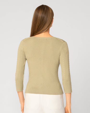 Textured Rib Crewneck Cardigan