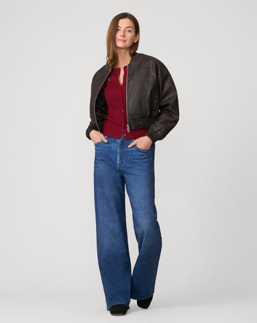 Textured Rib Crewneck Cardigan