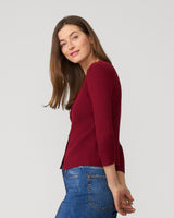 Textured Rib Crewneck Cardigan