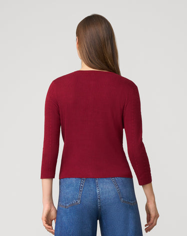 Textured Rib Crewneck Cardigan