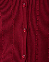 Textured Rib Crewneck Cardigan