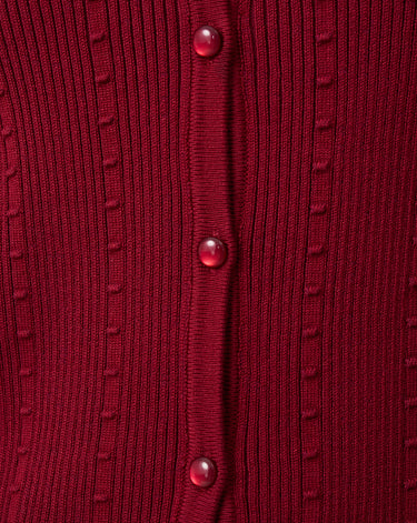 Textured Rib Crewneck Cardigan