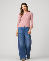 Textured Rib Crewneck Cardigan