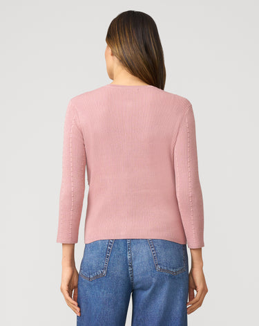 Textured Rib Crewneck Cardigan
