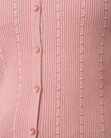 Textured Rib Crewneck Cardigan