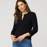 Textured Rib Crewneck Cardigan Jet Black