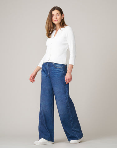 Textured Rib Crewneck Cardigan