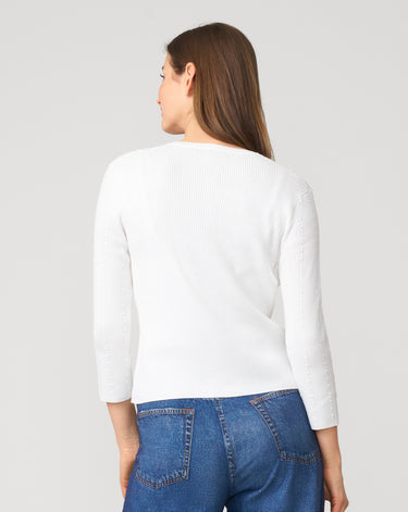 Textured Rib Crewneck Cardigan