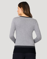 Colorblock V-Neck Rib Tunic Sweater