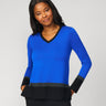 Colorblock V-Neck Rib Tunic Sweater